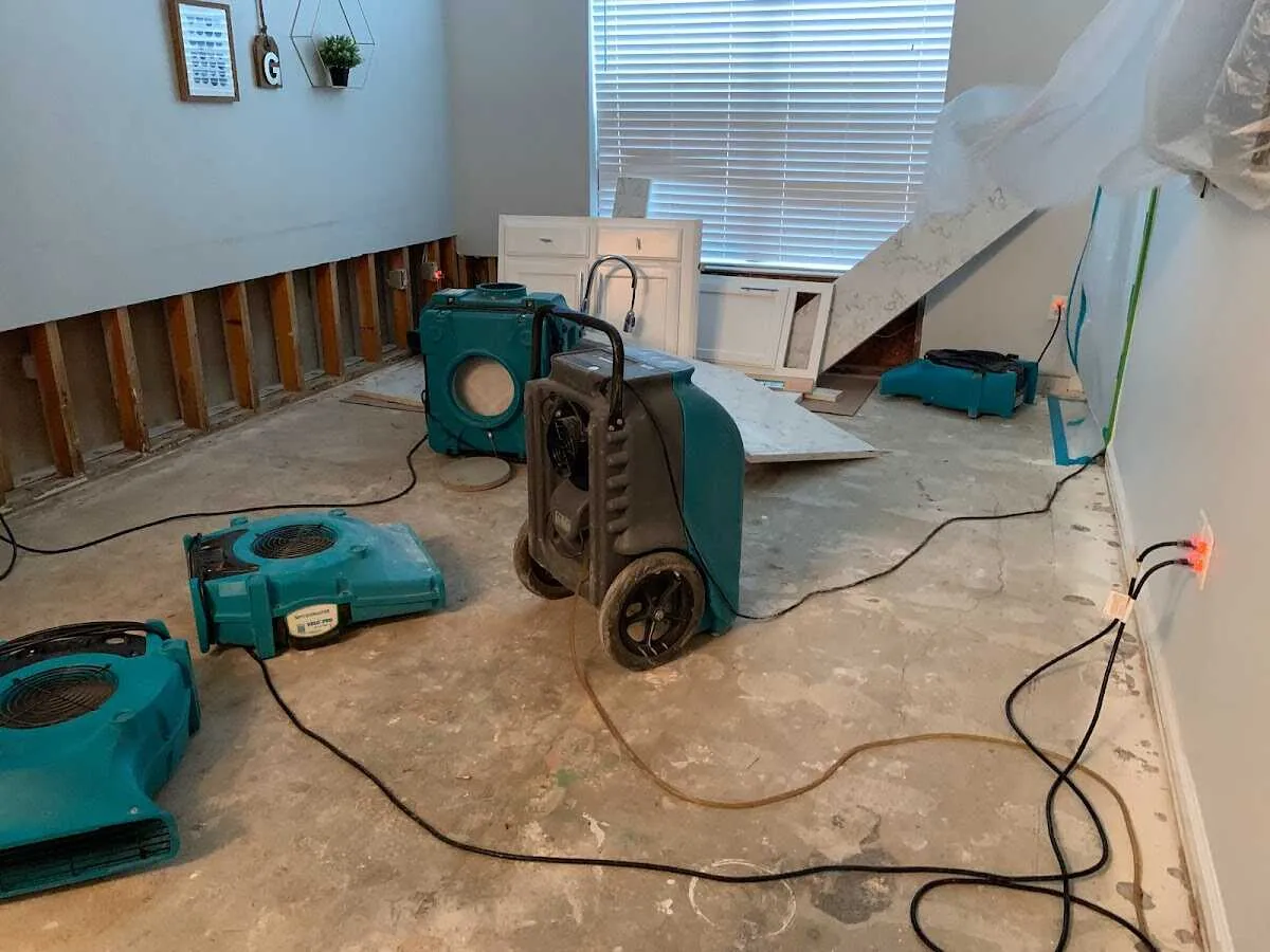 Dehumidifier in flood-cut room for Water Extraction & Removal in Fallon